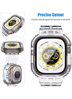 FARROBIZZ Band Compatible for Apple Watch Ultra 49mm with Bumper Case Cover, Clear Crystal Men Women Durable Sport Transparent Protective Band for iWatch Ultra (Black)  - Image 2
