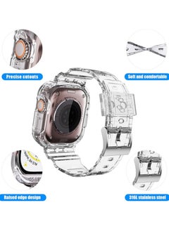 FARROBIZZ Band Compatible for Apple Watch Ultra 49mm with Bumper Case Cover, Clear Crystal Men Women Durable Sport Transparent Protective Band for iWatch Ultra (Black)  - Image 3