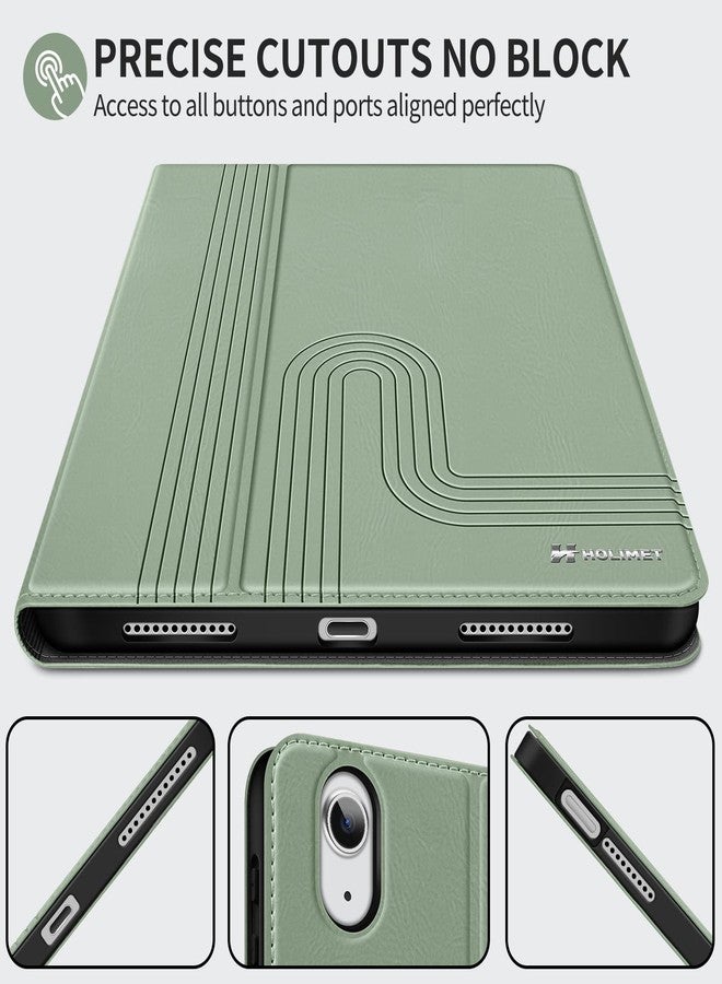 H HOLIMET جراب H HOLIMET لجهاز iPad Air من الجيل الخامس (2022) والجيل الرابع (2020) مقاس 10.9 بوصة، مزود بحامل قلم، غطاء خلفي ناعم مقاوم للصدمات، مصنوع من الجلد النباتي، مزود بخاصية التشغيل/الإيقاف التلقائي. - Image 3