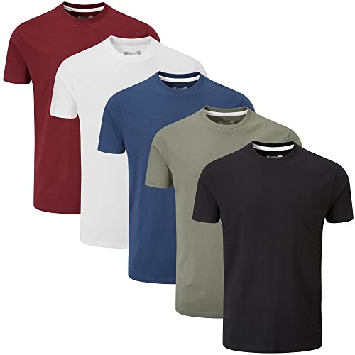Charles Wilson Men's 5 Pack Midweight Crew Neck T-Shirt (Medium, Core Essentials) - Image 4