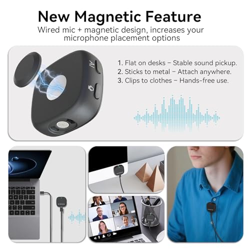 AIRHUG Conference USB Microphone, Desktop Computer Mic, Noise Canceling, Mute Button & LED Indicator, Plug & Play for Video Conference, Gaming, Online Class, Compatible with Windows & MacOS - Image 2