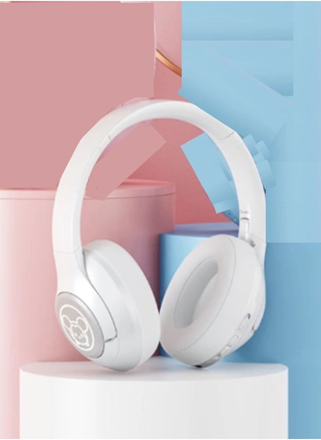 Disney LK-03 Wireless Bluetooth V5.0 Gaming Headset Noise Cancellation Headphones (White)