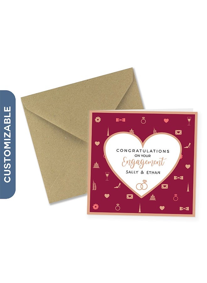 Share the Love Congratulations on your Engagement - Personalised Greeting Card  - Image 1