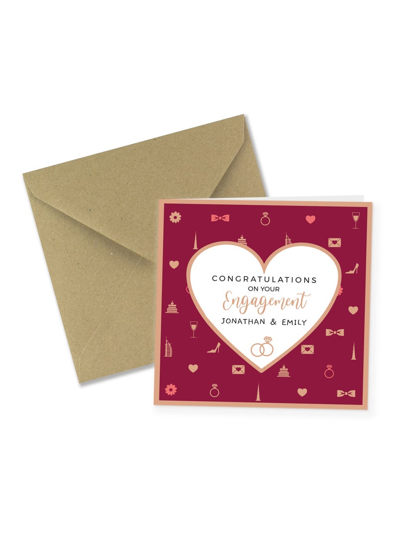 Share the Love Congratulations on your Engagement - Personalised Greeting Card  - Image 2