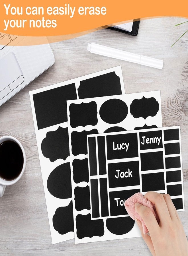 PEASUG 273 Pcs Labels for Jars, Waterproof Reusable Chalkboard Labels for Food Containers, Bottles, Blackboard Stickers with 1 Erasable Chalk Marker (Black) - Image 5