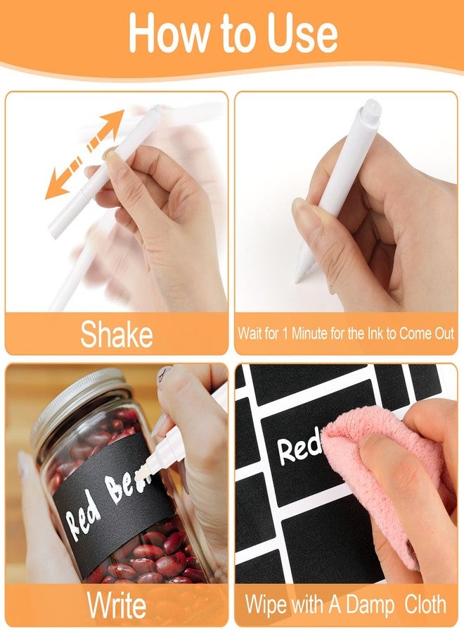 PEASUG 273 Pcs Labels for Jars, Waterproof Reusable Chalkboard Labels for Food Containers, Bottles, Blackboard Stickers with 1 Erasable Chalk Marker (Black) - Image 4
