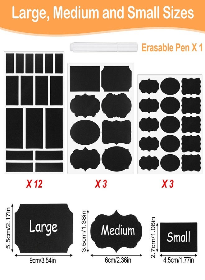 PEASUG 273 Pcs Labels for Jars, Waterproof Reusable Chalkboard Labels for Food Containers, Bottles, Blackboard Stickers with 1 Erasable Chalk Marker (Black) - Image 2