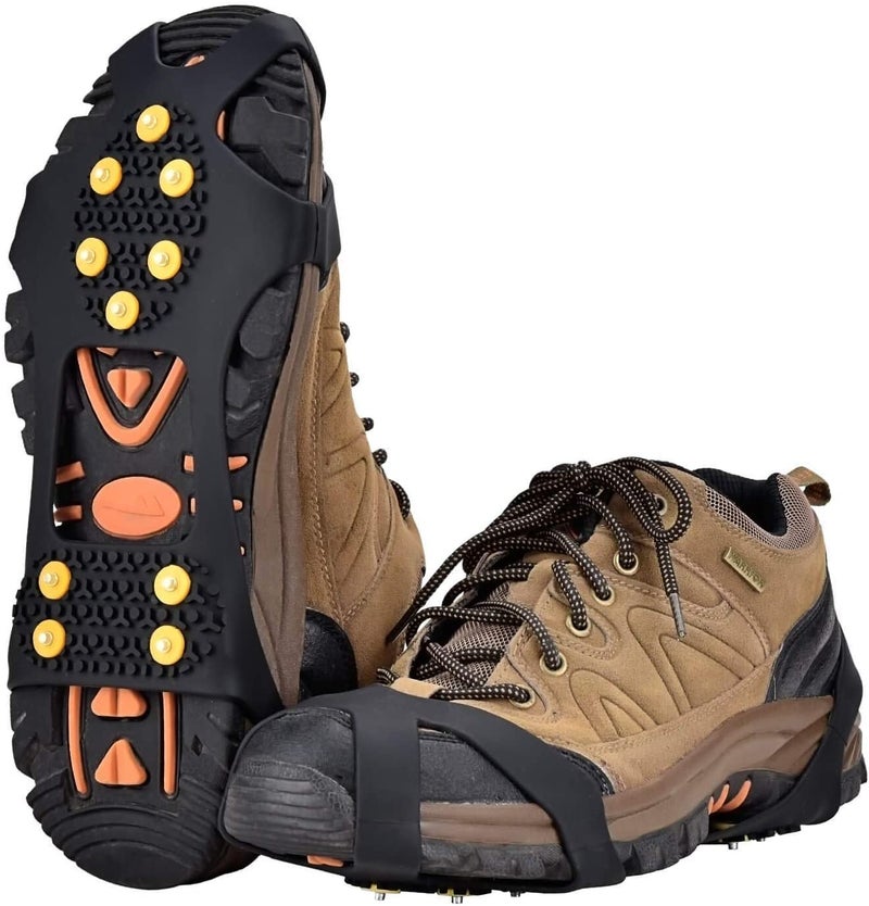 Aliglow Ice Snow Grips Over Shoe/Boot Traction Cleat Spikes Anti Slip Footwear - Image 1