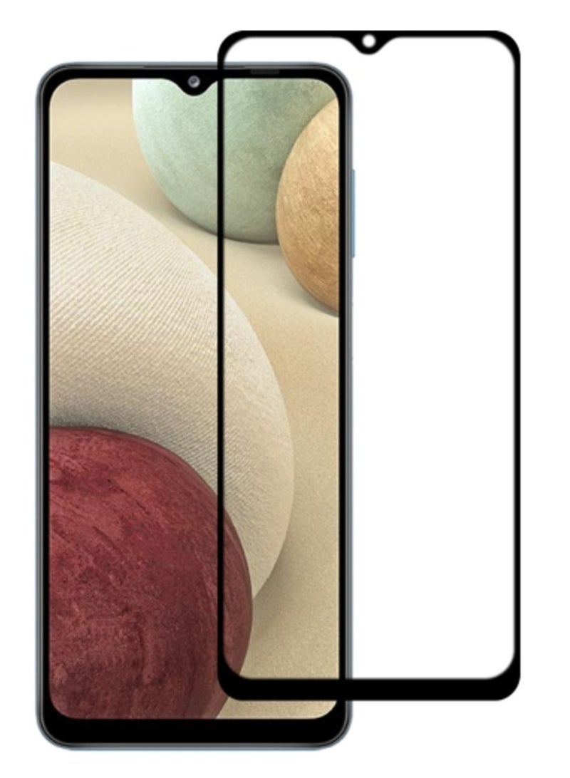 تيمبرد غلاس واقي شاشة بحواف سوداء من الزجاج المقوى متوافق مع هاتف Samsung Galaxy A12 - Image 1