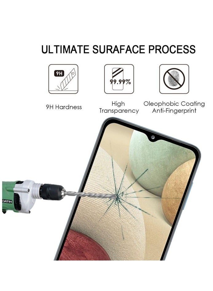 تيمبرد غلاس واقي شاشة بحواف سوداء من الزجاج المقوى متوافق مع هاتف Samsung Galaxy A12 - Image 5