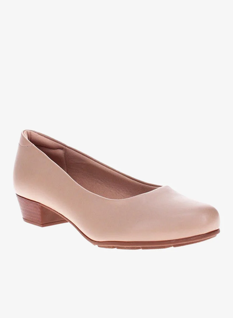 مودار أحذية موداري نسائية بكعب منخفض بيج | صنع في البرازيل