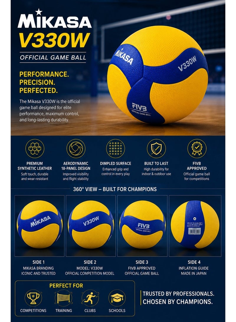 ميكاسا كرة طائرة ميكاسا V330W الرسمية | كرة المباراة الرسمية FIVB | مناسبة للتدريب والاستخدام الداخلي والخارجي | موديل المنافسات الوطنية - Image 4
