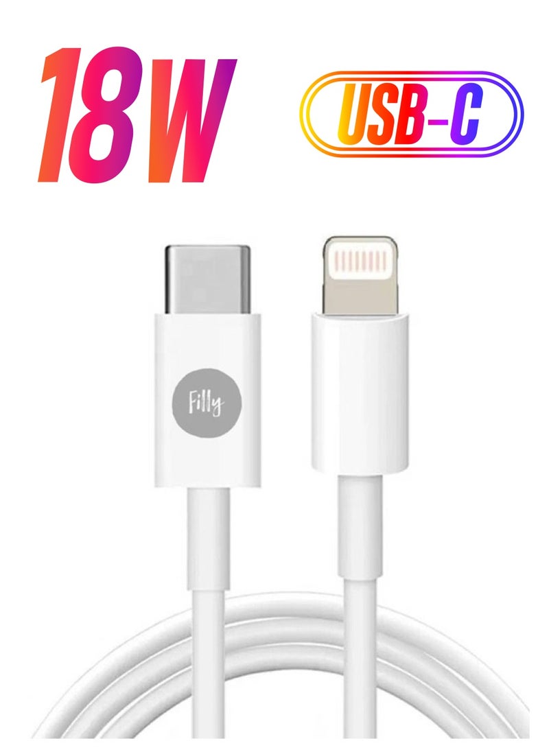 Filly iPhone Charger Cable 1M USB C to Lightning Cable Fast Charging Power Delivery PD 18W iPhone Cable for iPhone 14/14 Pro/14 Plus/14 Pro Max, iPad Pro, iPhone 8-13 All Series  - Image 1