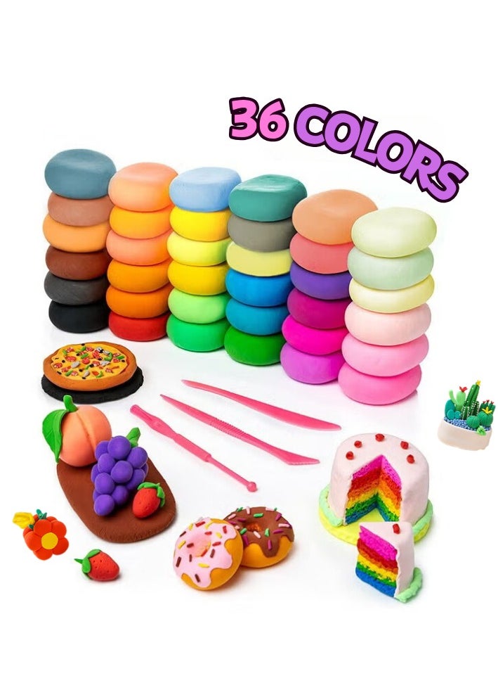 AIYISHI 36 Colors DIY Plasticine for Kids Education, Super Light Modelling Clay Interactive Toy  - Image 2