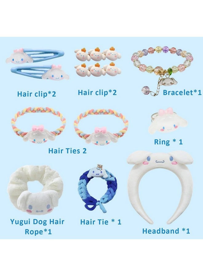 Zibuyu ® 10Pcs Cinnamoroll Hair Accessories For Girls, Fashion Hair Band Set With Hair Clips For Girls Kids & Face Wash Headband & Ring & Bracelet For Girls & Woven Rope Hairband For Girls & Hair Tie - Image 2