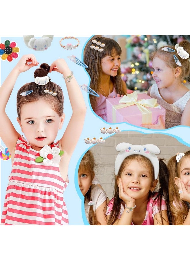 Zibuyu ® 10Pcs Cinnamoroll Hair Accessories For Girls, Fashion Hair Band Set With Hair Clips For Girls Kids & Face Wash Headband & Ring & Bracelet For Girls & Woven Rope Hairband For Girls & Hair Tie - Image 5