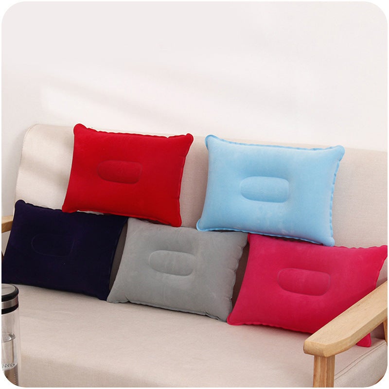 Outdoor Pvc Pillow Travel Camping Thick Flocking Rectangular Inflatable Pillow Nap Companion Square Pillow - Image 2