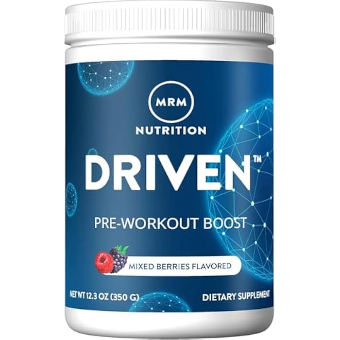 MRM Nutrition Driven Pre-Workout Powder | Mixed Berry Flavored | 125mg Caffeine | Pure Ingredients| Muscle + Hydration + Energy Blends | Performance Energy | Vegan + Gluten-Free | 29 Servings - Image 4