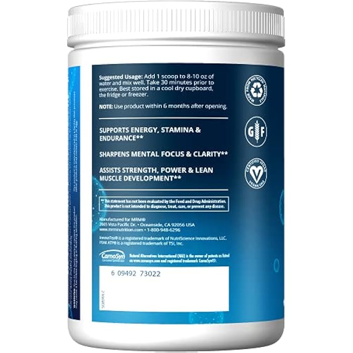 MRM Nutrition Driven Pre-Workout Powder | Mixed Berry Flavored | 125mg Caffeine | Pure Ingredients| Muscle + Hydration + Energy Blends | Performance Energy | Vegan + Gluten-Free | 29 Servings - Image 3