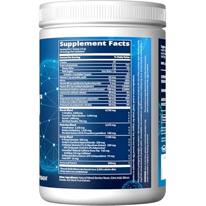 MRM Nutrition Driven Pre-Workout Powder | Mixed Berry Flavored | 125mg Caffeine | Pure Ingredients| Muscle + Hydration + Energy Blends | Performance Energy | Vegan + Gluten-Free | 29 Servings - Image 2