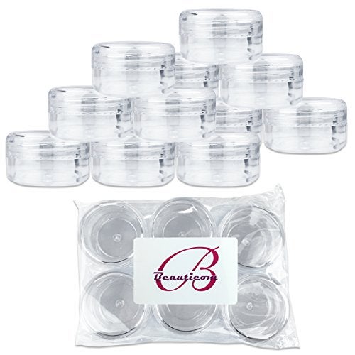Pana Beauticom 15 gram/15ml Empty Clear Small Round Travel Container Jars with Lids for Make Up Powders, Eyeshadow Pigments, Lotions, Creams, Lip Balm, Lip Gloss, Samples (12 Pieces, Clear Lid) - Image 1