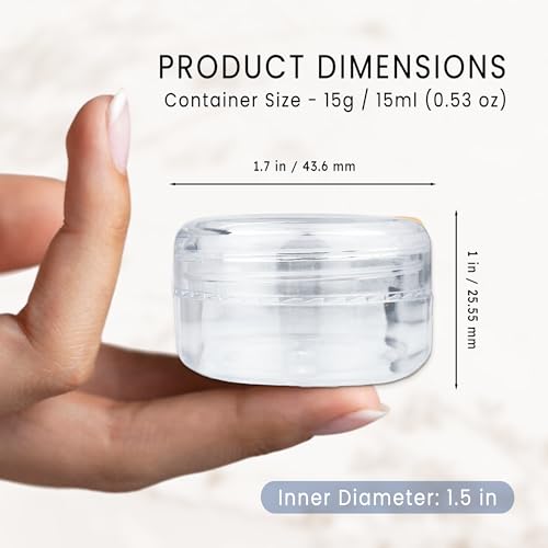 Pana Beauticom 15 gram/15ml Empty Clear Small Round Travel Container Jars with Lids for Make Up Powders, Eyeshadow Pigments, Lotions, Creams, Lip Balm, Lip Gloss, Samples (12 Pieces, Clear Lid) - Image 3
