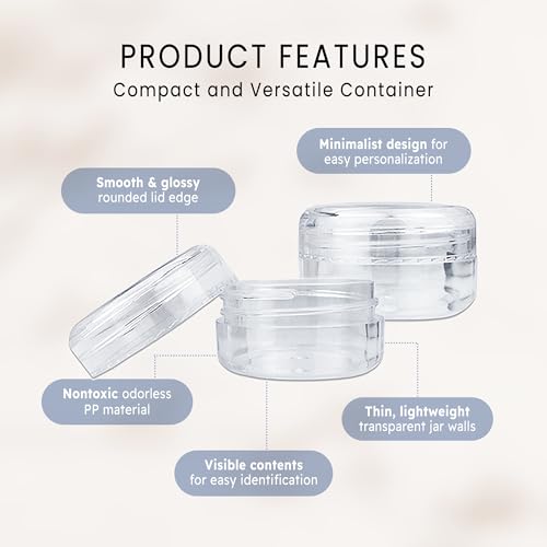 Pana Beauticom 15 gram/15ml Empty Clear Small Round Travel Container Jars with Lids for Make Up Powders, Eyeshadow Pigments, Lotions, Creams, Lip Balm, Lip Gloss, Samples (12 Pieces, Clear Lid) - Image 2