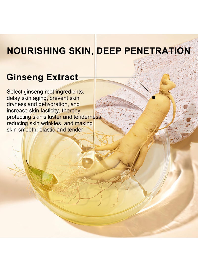 Generic - Ginseng Polypeptide Anti-Ageing Essence, Ginseng Extract Anti Wrinkle Serum, Ginseng Serum, Red Ginseng Gold Korean Anti Aging Essential Oil Face Moisturizer Reduce Fine Lines (1 Bottle) - Image 1