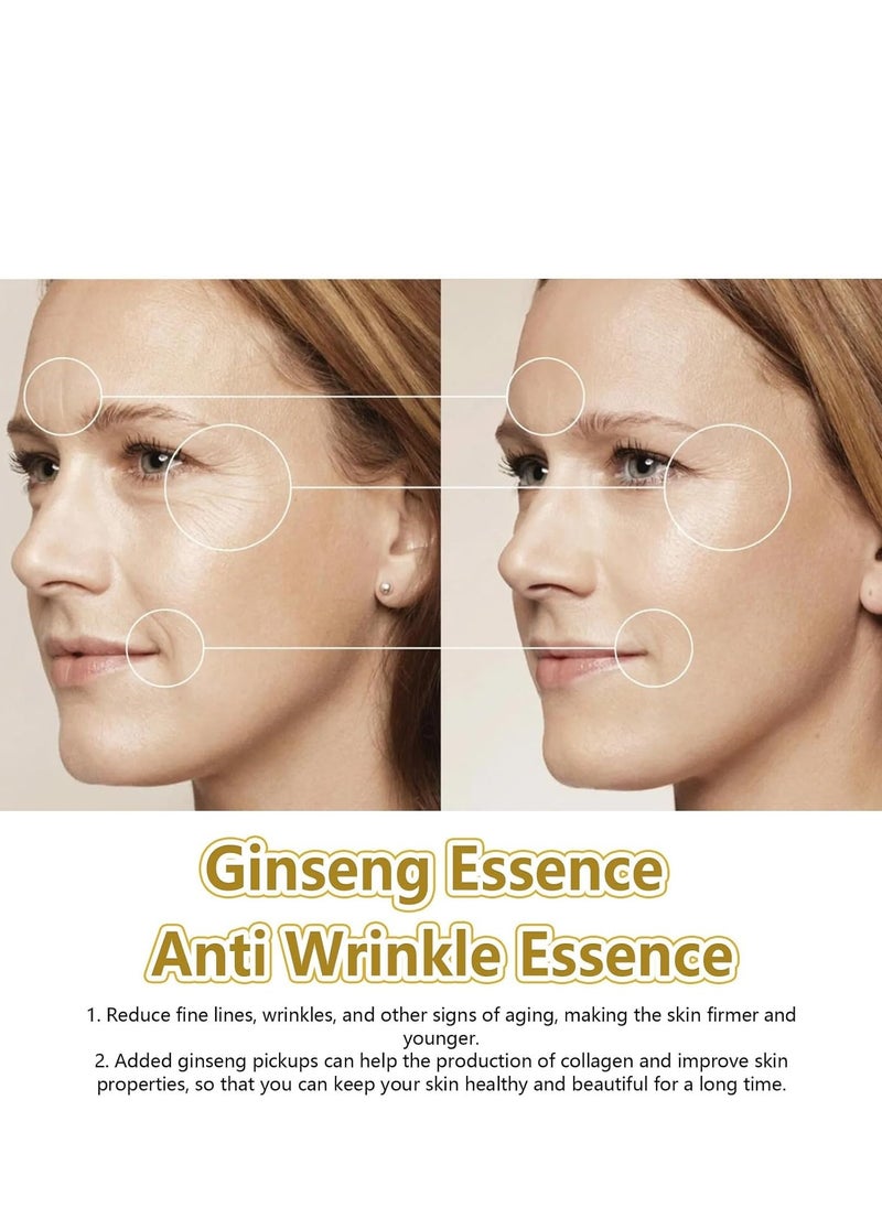 Generic - Ginseng Polypeptide Anti-Ageing Essence, Ginseng Extract Anti Wrinkle Serum, Ginseng Serum, Red Ginseng Gold Korean Anti Aging Essential Oil Face Moisturizer Reduce Fine Lines (1 Bottle) - Image 1