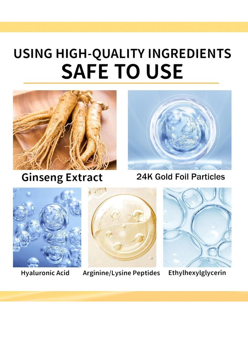 Generic - Ginseng Polypeptide Anti-Ageing Essence, Ginseng Extract Anti Wrinkle Serum, Ginseng Serum, Red Ginseng Gold Korean Anti Aging Essential Oil Face Moisturizer Reduce Fine Lines (1 Bottle) - Image 1