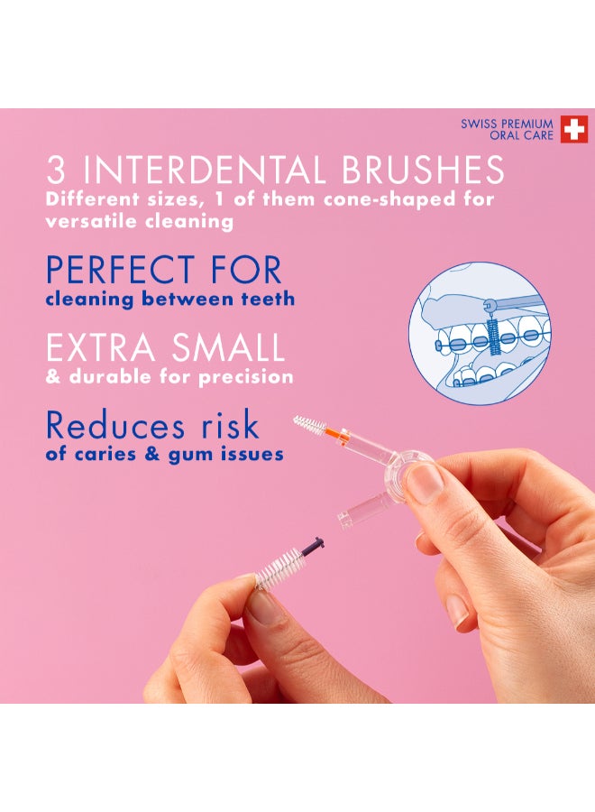 CURAPROX Travel Set Ortho Pink I Includes CS 5460 Travel Toothbrush, 10ml Be You Toothpaste, CPS Prime 07 & 09 Interdental Brushes I Compact Oral Care Kit for On-the-Go - Image 5