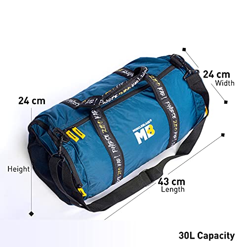 MuscleBlaze Gym Bag (Phirse Zidd Kar), Duffle Bag for Men and Women, Blue, 30 L - Image 2