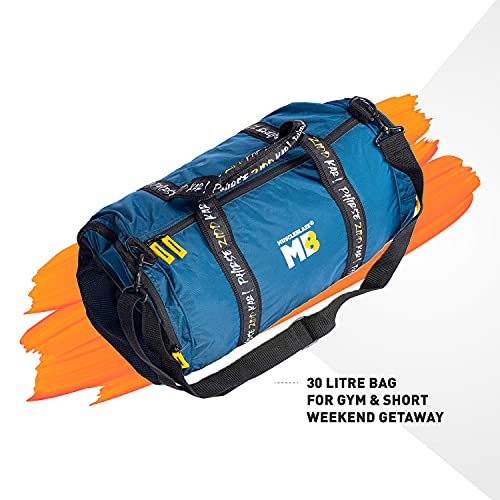 MuscleBlaze Gym Bag (Phirse Zidd Kar), Duffle Bag for Men and Women, Blue, 30 L - Image 3