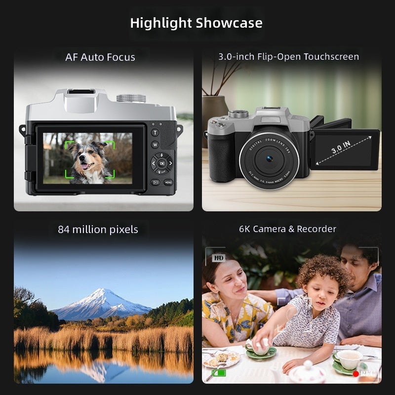 Custom 6K Retro Mirrorless Camera for Outdoor HD Touchscreen, 84MP Professional Photography - Image 2