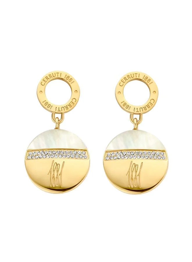 Fragancia Gold Plated and MOP Crystals Earrings