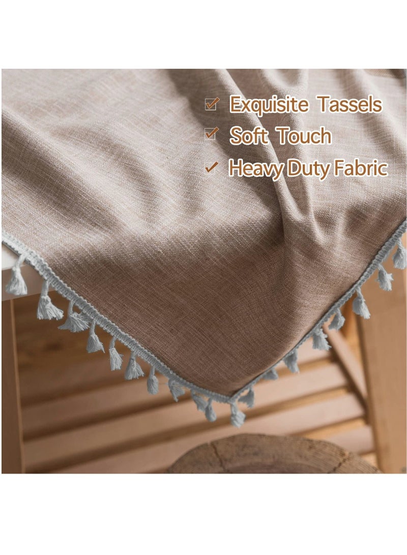Excefore Rustic Tablecloth Cotton Linen Waterproof Tablecloths Burlap Table Cloths for Kitchen Dining Cloth Table Cloth for Rectangle Tables Wine Leaf Rectangle  - Image 5