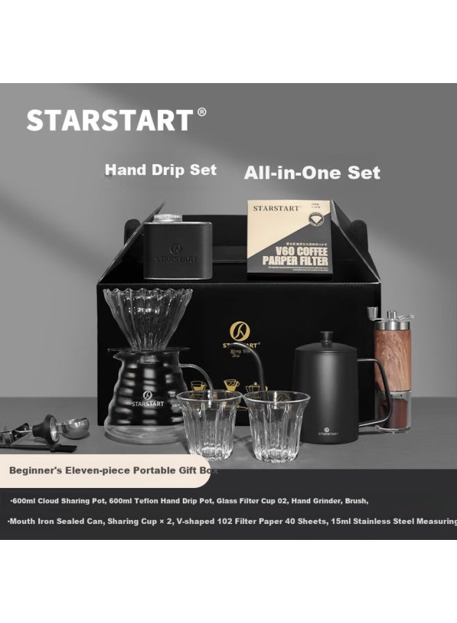 Star-start Pour-over Coffee Maker Set, Hand Grinder Coffee Machine, Hand-cranked Holiday Coffee Gift Box - Image 1