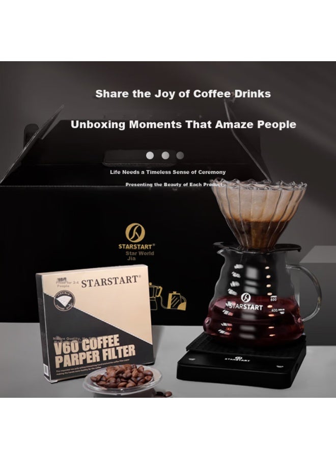 Star-start Pour-over Coffee Maker Set, Hand Grinder Coffee Machine, Hand-cranked Holiday Coffee Gift Box - Image 3