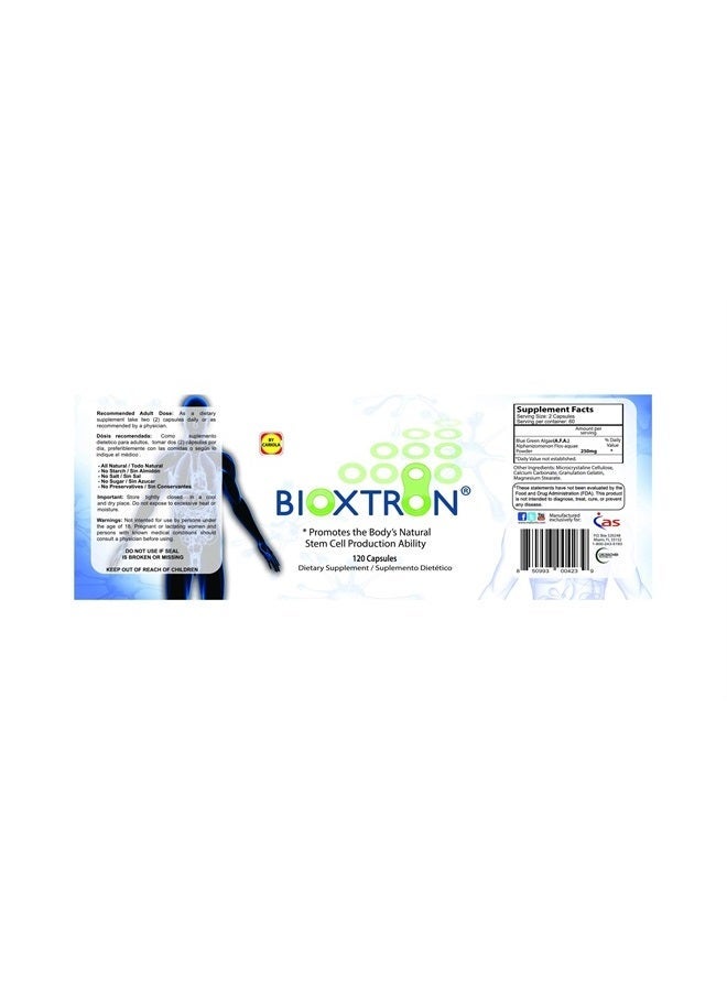 Bioxtron مكمل خلايا جذعية طبيعية AFA - 120 كبسولة (1) - تجديد الأنسجة والخلايا - آلام المفاصل - التعب - ضعف المناعة - Image 3