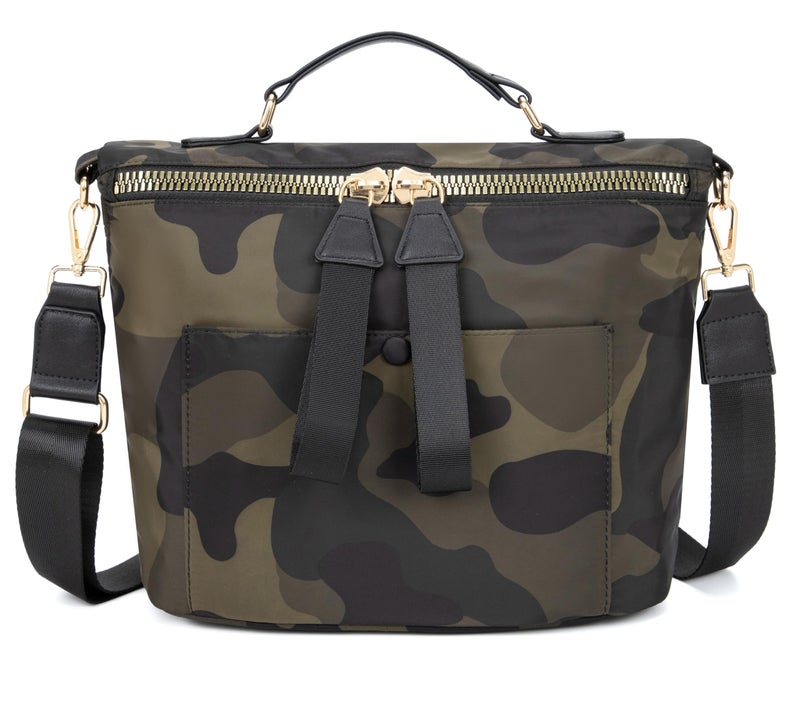 Nawoshow Nylon Crossbody Bag for Women Large Work Tote Bag Lightweight Waterproof Ladies Handbag with Strap (Army Green) - Image 1