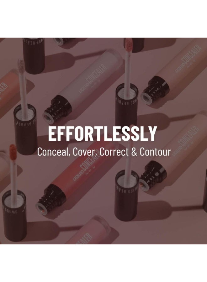Swiss Beauty Liquid Light Weight Concealer With Full Coverage |Easily Blendable Concealer For Face Makeup With Matte Finish | Shade- Warm-Sand, 6g - Image 5
