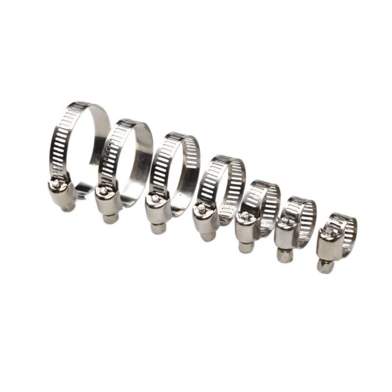60pcs boxed stainless steel clamp joint American throat clamp pipe clamp oil pipe clamp    Silver - Image 2