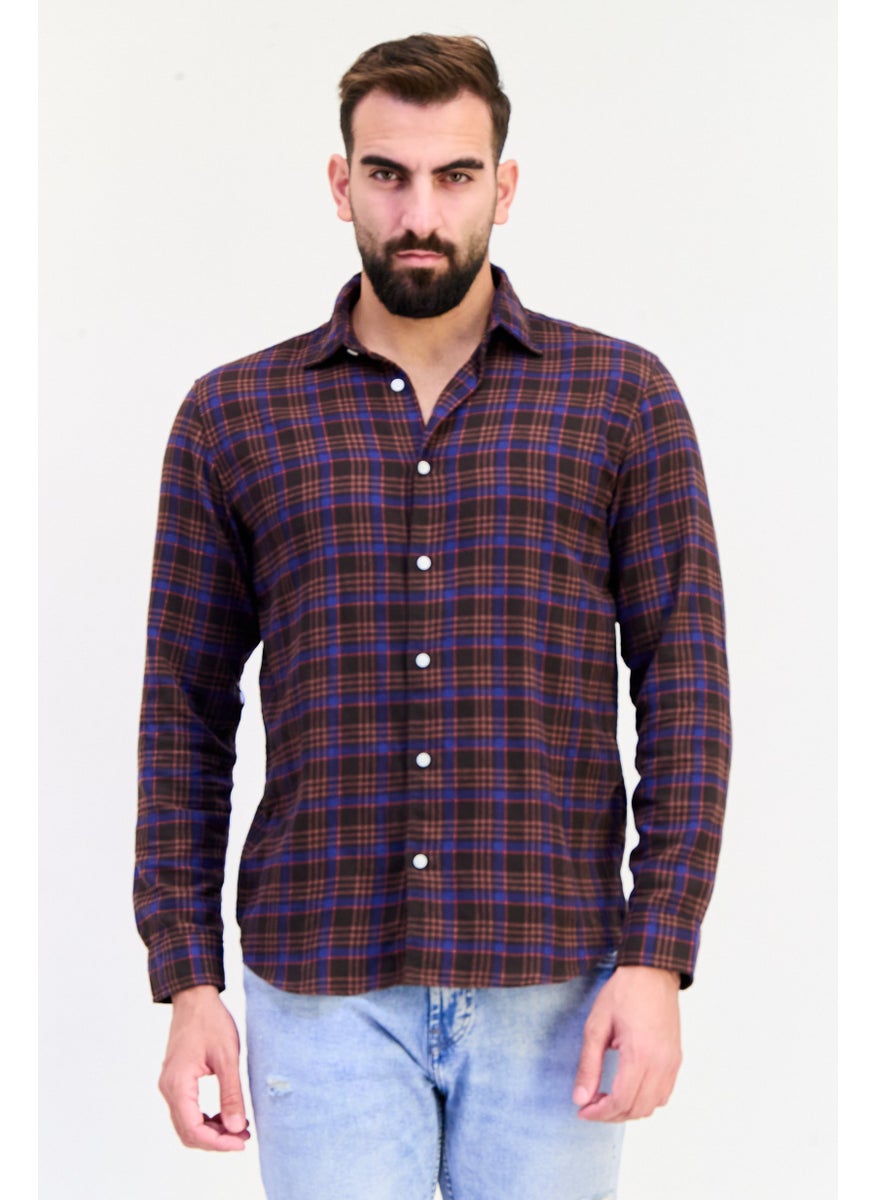 Jack Jones Men Regular Fit Checkered Long Sleeves Casual Shirt, Multicolor  - Image 1