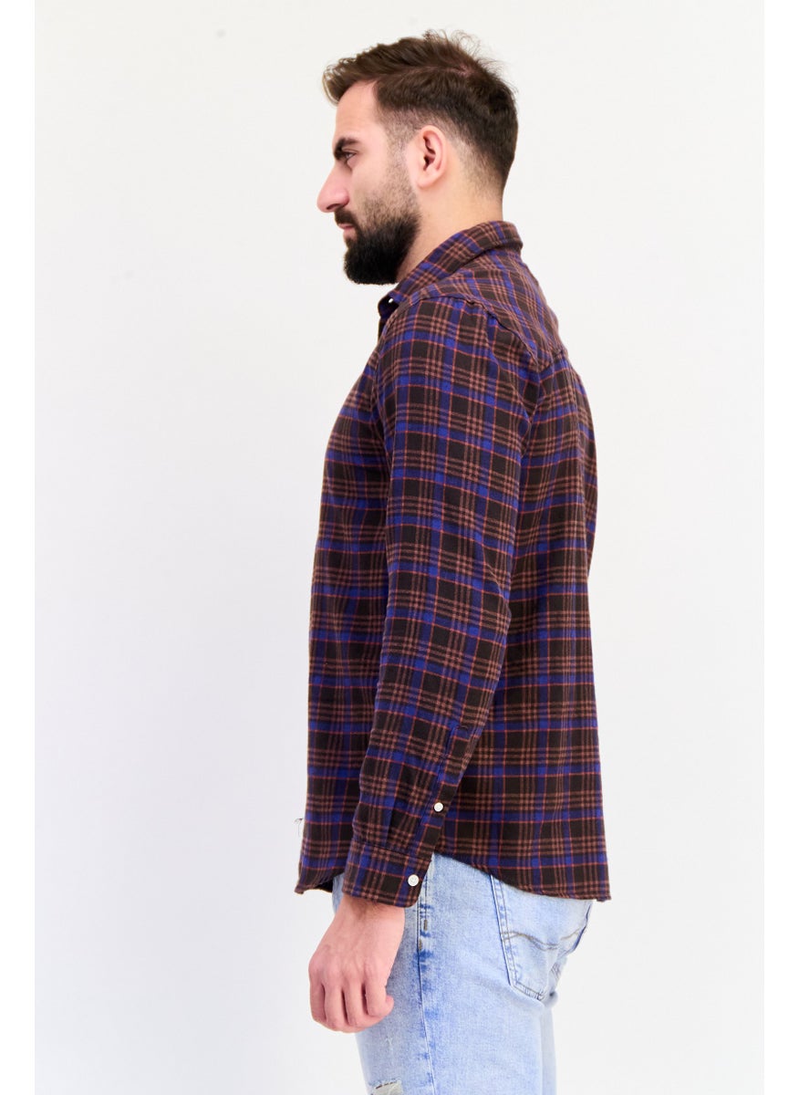Jack Jones Men Regular Fit Checkered Long Sleeves Casual Shirt, Multicolor  - Image 3