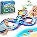 VATOS 2Tier Outdoor Water Table Toys for Kids 61PCS DIY Summer Waterways Playset with Pump Toddler Water Park Toys for Pool Backyard Beach Sensory Activity Fun Toy Gift for Boys Girls 35 48 - Image 2