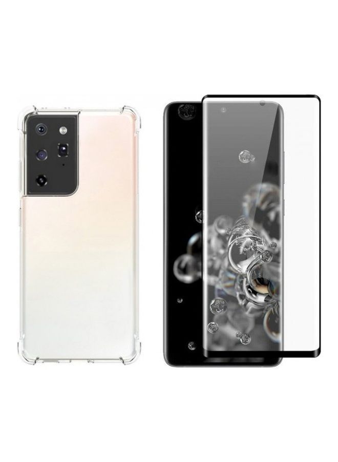 BORTONY Protective Case Cover And Screen Protector Set For Samsung Galaxy S21 Ultra Clear - Image 1