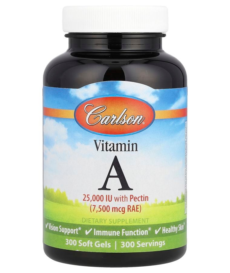 Carlson Vitamin A 7500 mcg RAE (25000 IU) 300 Soft Gels