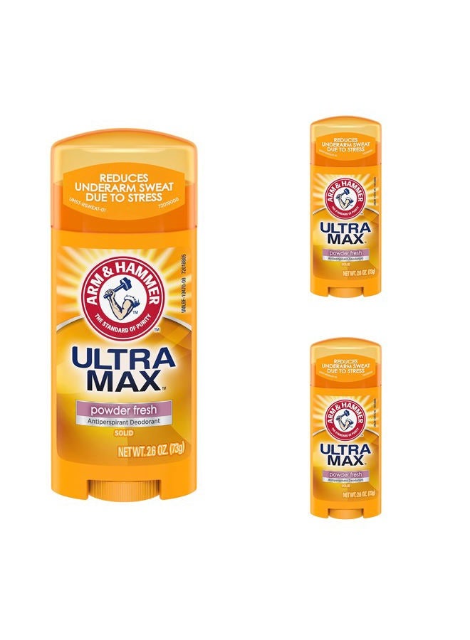 Arm & Hammer Deodorant 2.6oz Solid Ultra Powder Fresh (Oval) (3 Pack) - Image 1