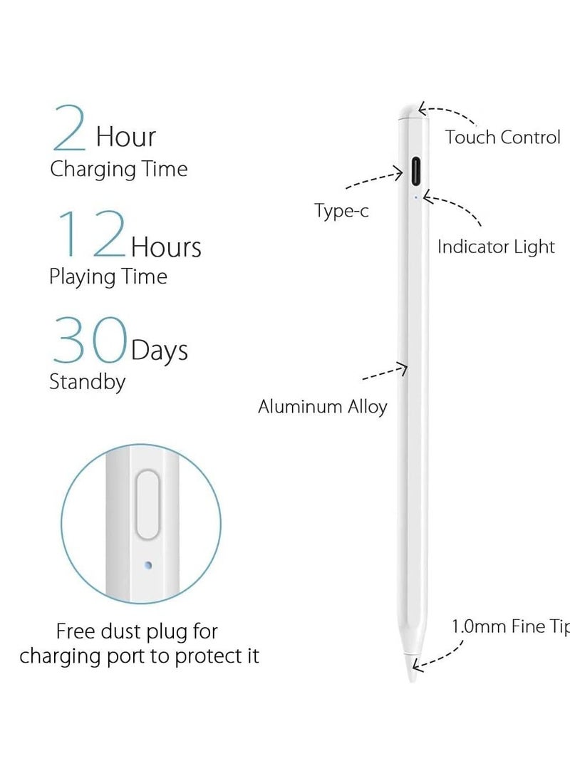 XiuWoo - Stylus Pen for Apple iPad, Pencil Styluses Compatible with iPad 2/3/4/5/6/7/8/9/10 Generation Pro 9.7/10.5/11/12.9 Air 1/2/3/4/5 Mini 1/2/3/4/5/6 Alternative Drawing Smart Stylist for Touch Screens - Image 1