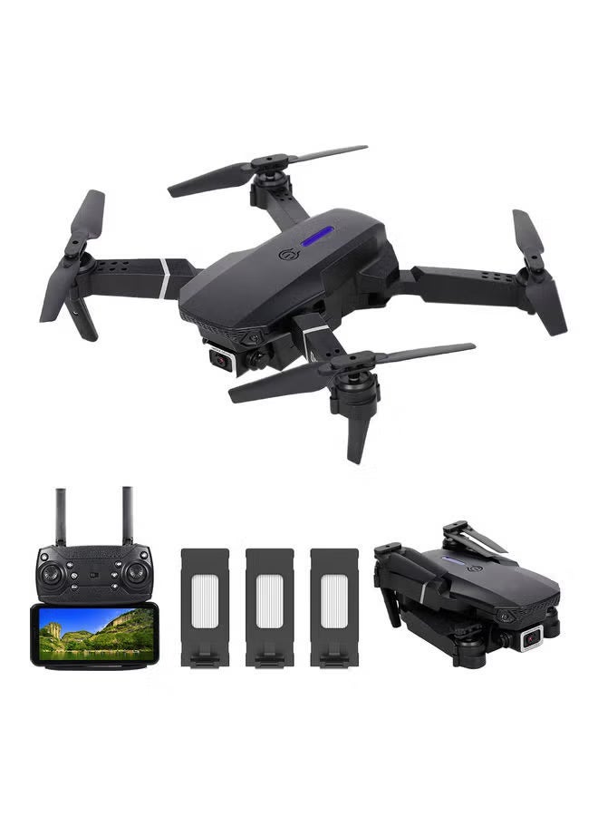 طائرة درون قابلة للطي LS-E525 مزودة بكاميرا 4K مزدوجة، وواي فاي FPV، وخاصية تثبيت الارتفاع، ووضع الطيران بدون رأس، و3 بطاريات (أسود) - Image 3